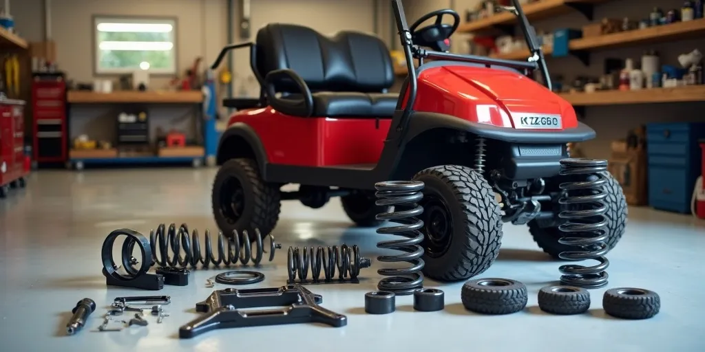 How do you install a 2-inch lift kit on an ez go golf cart