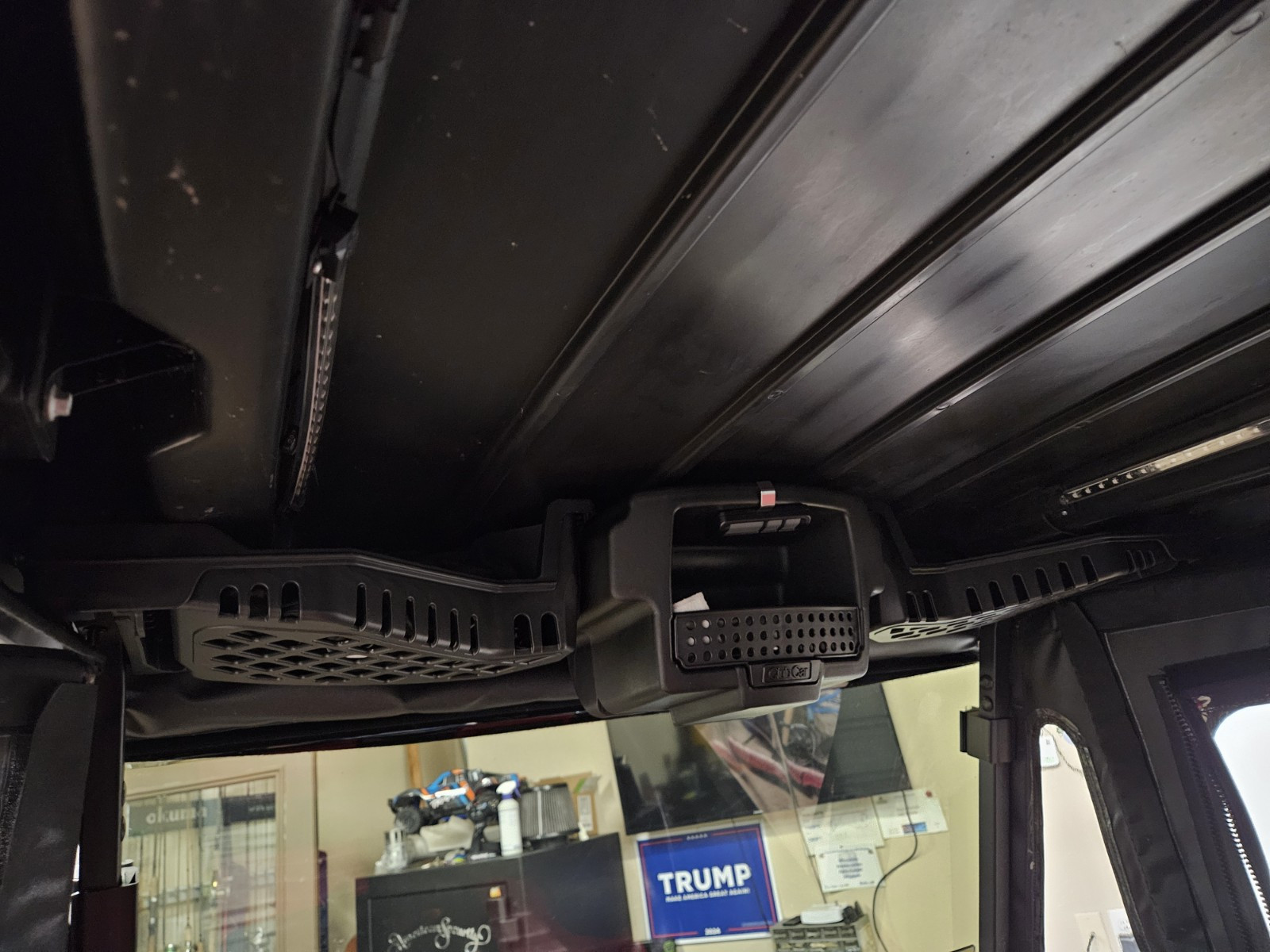 What are common overhead storage options for club cars